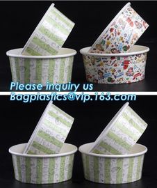 Food grade standard icecream paper cups for European and American market,custom logo printed disposable icecream scround