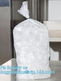 WICKETEDice pop plastic packaging ldpe flat clear polythene bags recycling supplier, Drawstring Closure Plastic Ice Bags