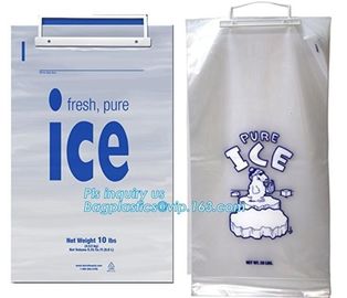 1kg 2kgIce Cube Frozen Bag, 10 lb Ice Bags on Wicket, bag with nylon drawstring for firewood /ice, Preprinted Poly Ice B