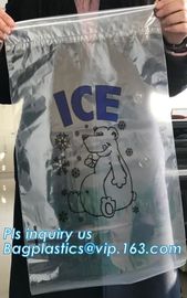 China Suppliers LDPE Very Strong Plastic Ice Bag With Drawstring, leakproof ice cooler bag, heavy duty plastic ice bag w