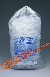 High quality packaging pouch LDPE ice cube plastic bag, Manufacturer plastic disposable drawstring bag for storage ice c