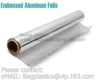 Eco Friendly Household 11micron Hamburger Wrapping Aluminium Foil Roll For Food Packaging Wrapping Foils, Embossed Alumi