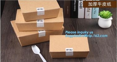 custom kraft paper lunch food cake gift packaging box with lid,Disposable custom printed kraft paper big fast food packa