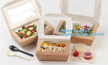 Disposable custom printed brown kraft packaging lunch takeaway food paper box,Wholesale Custom Made kraft paper lunch bo