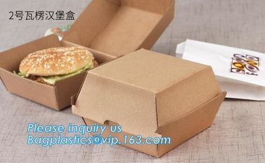 Eco Friendly Kraft Paper Takeaway Box Custom Food Packaging with Handle,Food Grade Paper Packing Burger Box, bagease pac