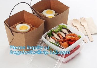 Wholesale design disposable food packaging kraft paper lunch box for food,disposable takeout food packaging kraft paper