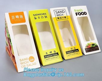 kraft paper sandwich box with window ,triangle sandwich box for packaging,Cardboard Box With Clear Window Burger Sandwic