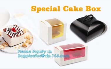 Wholesale custom Paper Cookies packing Cake Box with PVC window,Wholesale Plastic Square Birthday Wedding Packaging Clea