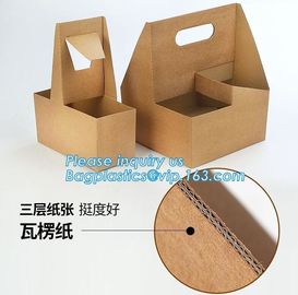 Eco Friendly Disposable Kraft Paper Take Out 2 Pack Coffee Cup Drink Carriers 2 Pack Paper Cup Holders bagease package