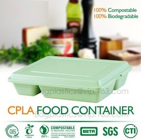 fast food boxes custom logo printing, Compostable plastic food container, eco-product renewable 100% compostable PLA foo