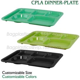 5 Compartment Lunch Box Disposable Plastic Food Container, biodegradable Fast Food Tray, disposable safety meat tray