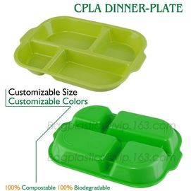 5 Compartment Lunch Box Disposable Plastic Food Container, biodegradable Fast Food Tray, disposable safety meat tray