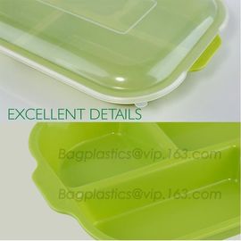 5 Compartment Lunch Box Disposable Plastic Food Container, biodegradable Fast Food Tray, disposable safety meat tray