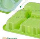 Disposable corn starch plates biodegradable corn starch food container, Disposable PLA Serving Divided Lunch Tray