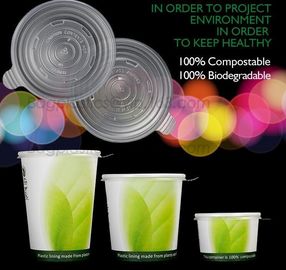 PLA compostable lids, BPI certificated compostable coffee cup lid made in China, Coffee cup with CPLA lid