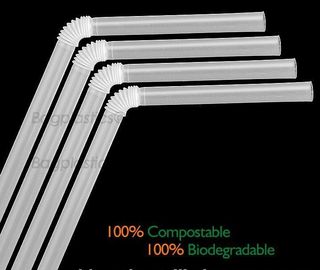 Corn starch 100% biodegradable PLA drinking straw, PLA straw for cold drink plastic cup, 100% compostable flexible straw