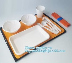 SUGARCANE BAGASSE PLA DINNERWARE BIO ECO TABLEWARE, CUP PLATE BOWL CONTAINER,PLA DISH TRAY, CULTERY BAGPLASTICS BAGEASE