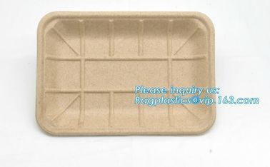 Biodegradable & Compostable 8 inchSquare sugarcane trays,sugarcane pulp compostable serving tray,lunch tray bagasse suga