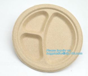 Biodegradable plate food grade green sugarcane bagasse plate,10" sugarcane ecofriendly disposable oval plate bagease pac