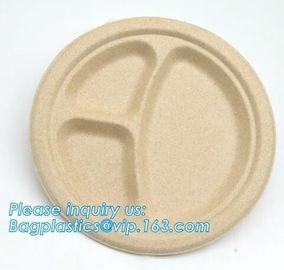 Biodegradable plate food grade green sugarcane bagasse plate,10" sugarcane ecofriendly disposable oval plate bagease pac