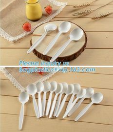 Pink Corn Starch Ice Cream Dessert Spoon,ECO-friendly Corn starch Compostable Spoon,EU style corn starch disposable plas