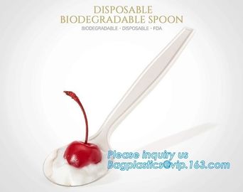 factory direct biodegradable corn starch 5 inch dessert spoon,food grade disposable biodegradable corn starch spoon pac