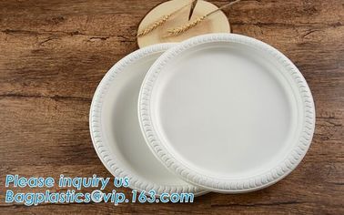 100% biodegradable and compostable sugarcane disposable paper plate 10"x8"oval plate,7 inch round disposable tableware s