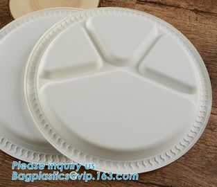 Eco-Friendly biodegradable compostable sugarcane bagasse 7inch food plate,disposable bagasse sugarcane plate 9inch pack