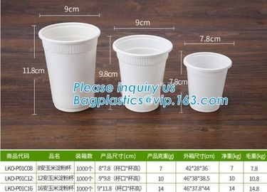 6OZ Corn Starch Biodegradable Disposable Cup,Eco-friendly Corn Starch Cup Party Tableware Biodegradable Food Container