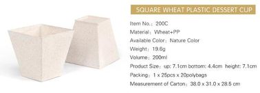 Wheat straw Compostable HEXAGON shape dessert cup,square wheat plastic dessert cup,Pla Plastic Disposable Corn Starch Cu