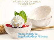 Wheat straw Compostable PLA eco-friendly biodegradable Disposable Large PLA PET Plastic Fruit 32oz Salad Bowl With Lid