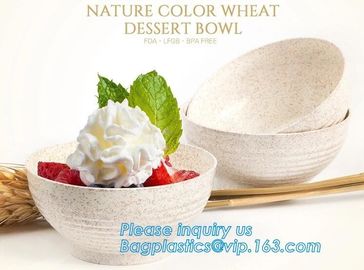 Wheat straw Compostable PLA eco-friendly biodegradable Disposable Large PLA PET Plastic Fruit 32oz Salad Bowl With Lid