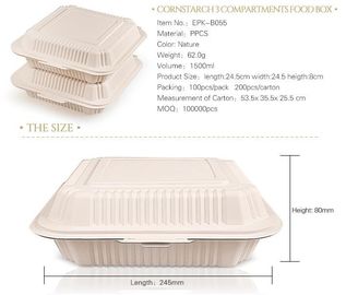 corn starch clamshell box,Corn Starch Food Container, Disposable Lunch Box,Biodegradable Microwave Corn Starch Food Cont