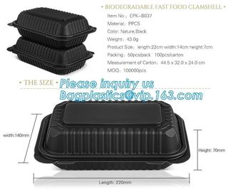 Wholesale 24oz Disposable Bagasse Biodegradable Corn Starch Takeaway Food Container With Lid, bagease, bagplastics pack