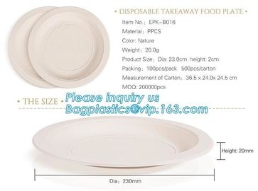 custom printed party plates disposable sugarcane bagasse plate Biodegradable Bamboo disposable paper plates bagease pack