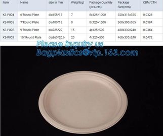 Compostable custom environmental biodegradable trays disposable sugarcane pulp paper plate,Wheat Straw Fiber, Bagasse Su