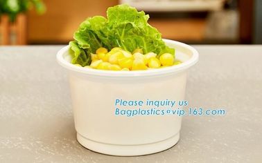 PLA Eco-Friendly Dry Fruit Salad Container Bowl/Tray,90mm yellow disposable CPLA hot drink cup lid for paper cup bagease