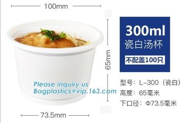 100% biodegradable eco friendly soup paper cup with PLA lid,Disposable soup paper Pla coated cups packaging, bagplastics