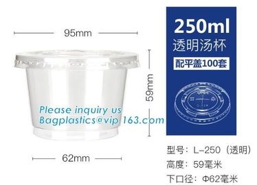 100% biodegradable eco friendly soup paper cup with PLA lid,Disposable soup paper Pla coated cups packaging, bagplastics