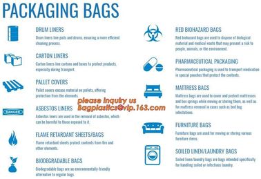 biodegradable biohazard eco bag, PE poly Biohazard Medical Waste Disposable Bag, Extra large capacity biohazard drawtape