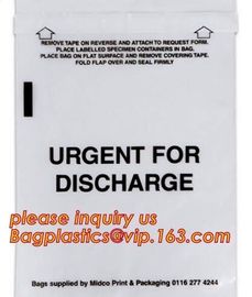 SPECIMEN CARRIER BAGS, Co-extrusion PE Garbage Bags, trash bag for infecciosas, Medical consumables biohazard waste disp