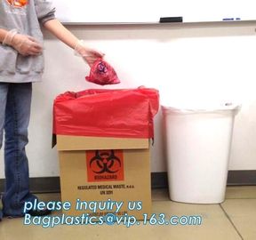 Biodegradable Medical Biohazard Waste Bag- Cheap Price, LDPE Medical Biohazard Waste Plastic Trash Bags, pocket biohazar