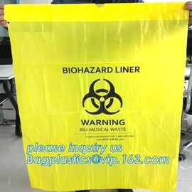 Disposable plastic biohazard bags infectious linen waste bags, Yellow Biohazard Waste Bag Medical Specimen Transport Bag