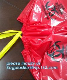 Disposable plastic biohazard bags infectious linen waste bags, Yellow Biohazard Waste Bag Medical Specimen Transport Bag