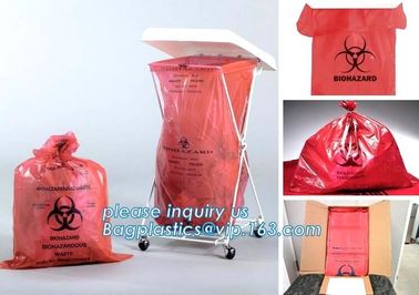 Disposable plastic biohazard bags infectious linen waste bags, Yellow Biohazard Waste Bag Medical Specimen Transport Bag