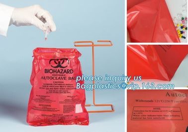 Medical Specimen Bag with ziplock pounch, biohazard infectious waste bag/bio hazard medical waste bin liner, bagplastics