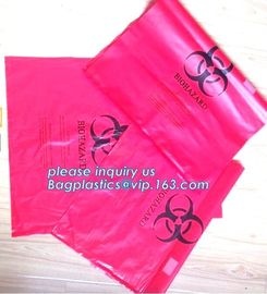 Plastic biohazard infectious waste Dustbin liner, Autoclave Biohazard Bags, High density PE drawstring garbage bag bioha