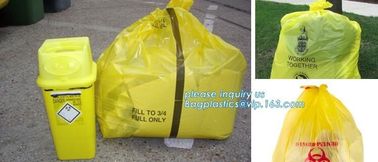 Plastic biohazard infectious waste Dustbin liner, Autoclave Biohazard Bags, High density PE drawstring garbage bag bioha