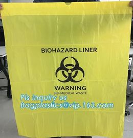 Large Drawstring Biohazardous Waste Bags, Nice printing red incinerate waste bag, Biohazard Bags Medical Waste Bags with