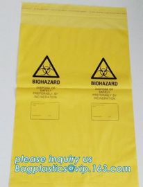 LDPE Specimen Biohazard Bag/Ziplock bag with pocket, Disposable Endoscopic Specimen Retrieval Bags/Medical Biohazard Spe